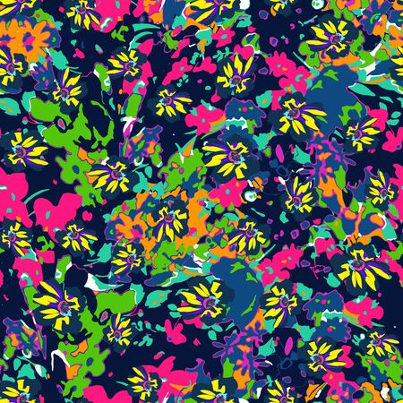 Cute pattern in small flower. Small colorful flowers. White background. Ditsy floral background. The elegant the template for fashion prints.のイラスト素材