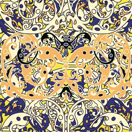 Tribal. Vintage ethnic seamless pattern. Navajo geometric multicolor summer print. Hipster hand drawn. Aztec neon backdrop. Wallpaper.Geometric mosaic seamless print. Tribal vintage structure. American native ornament. Tribal indian ethnic seamless design. Festive colorful textileのイラスト素材