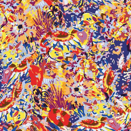 Hawaiian Tropical floral print seamless backgroundの写真素材