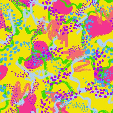 Hand drawn brush hipster pattern in vector.Stylish geometric brush strokes fantasy print .Speed style art with neutral background.のイラスト素材
