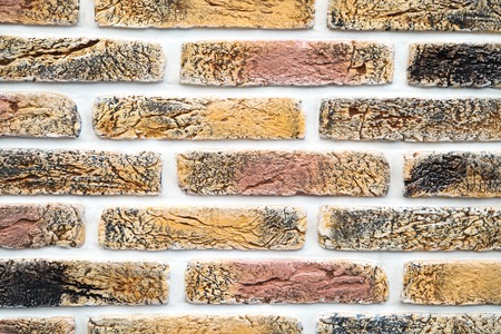 interior brick wall tint bleached vintage style abstract background texture, close-upの写真素材