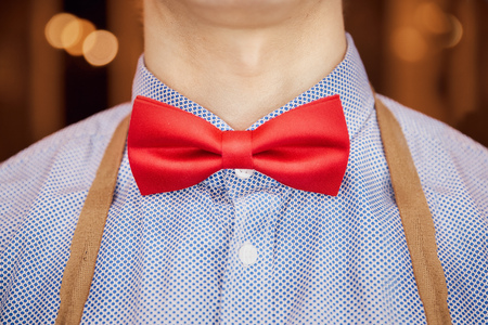 fragment of a mans suit. the bow tieの写真素材