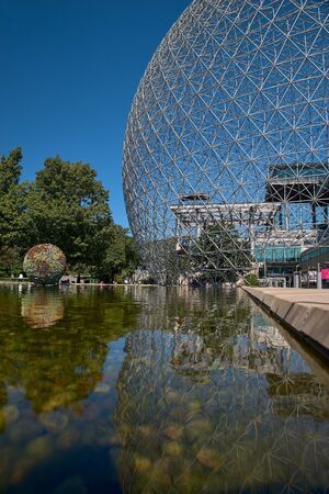 Montreal, Quebec, Canada September 14, 2018:- Biosphere Environmental Museum in Montreal. The Biosphere is a unique and spectacular site, located at Parc Jean-Drapeau in Montreal.のeditorial素材