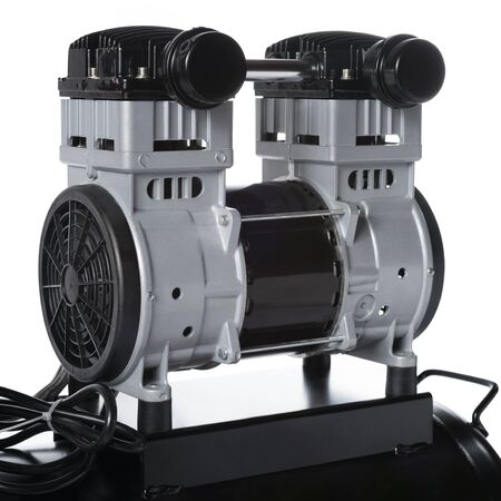 close-up part of a control panel, air compressor isolated on a white background.の写真素材