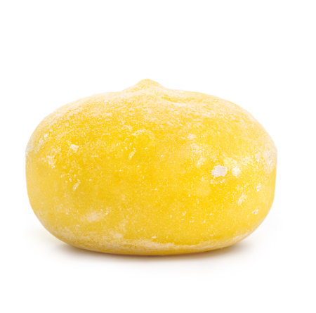 Mango Mochi Ice Cream dessert on white background, Mochi Japanese dessert, Daifukuの写真素材