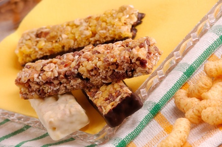 Cereal bars with decorationの写真素材