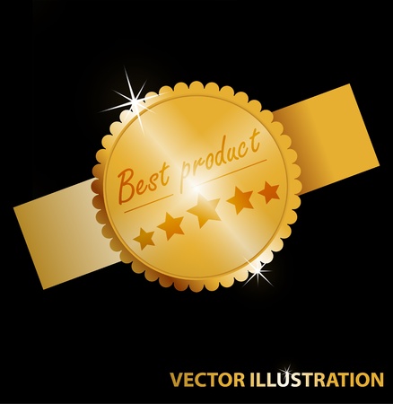 Vector illustration of label for web - Best product  Gold color の写真素材