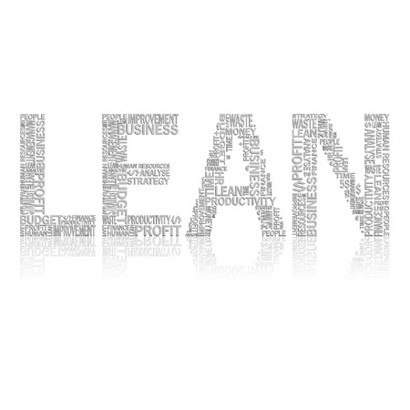 Vector illustration of abstract background with heading Lean. Lean is modern strategy of companies about higher productivity.のイラスト素材