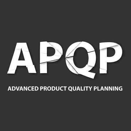 Vector illustration of APQP framework. APQP is set of procedures and techniques used to develop products especially in the industrial sector and manufacturingの写真素材