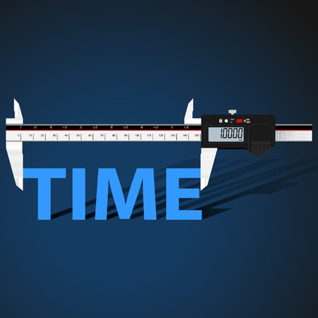 Abstract business background with digital slide gauge and title Time.のイラスト素材