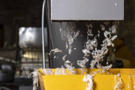 Flakes of washed plastic film. Raw materials for the production of recycled polyethylene granules....