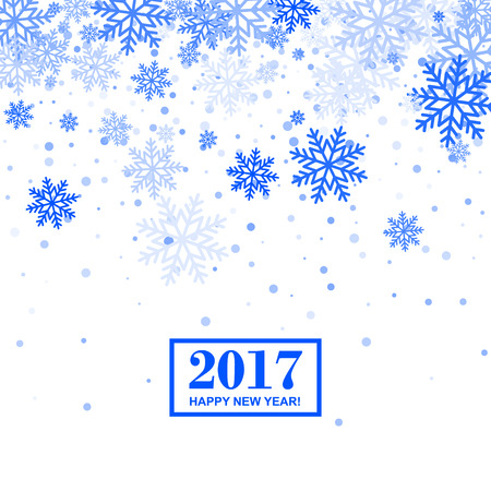 Snowflakes Greeting Card for Christmas and New Year Design. Vector Illustration.のイラスト素材