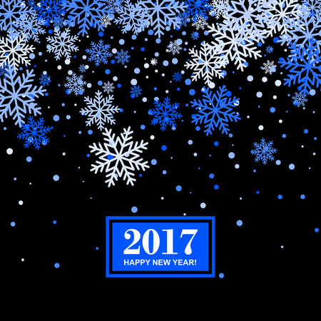 Snowflakes Greeting Card for Christmas and New Year Design. Vector Illustration.のイラスト素材