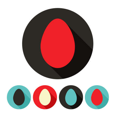 Easter eggs on white background. Vector pattern. Easter design. Flat. Icon. Shadowのイラスト素材