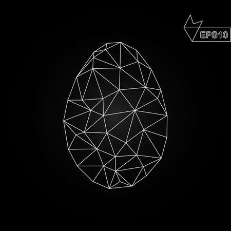 Easter egg on black background. Vector polygonal pattern. Easter design. All isolated and layeredのイラスト素材