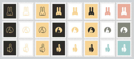 Stamp Logo Rabbitのイラスト素材