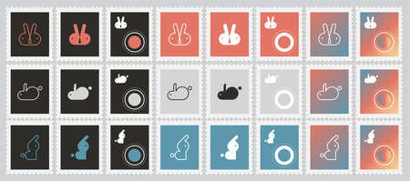 Stamp Logo Rabbitのイラスト素材