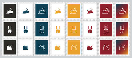 Stamp Logo Rabbitのイラスト素材