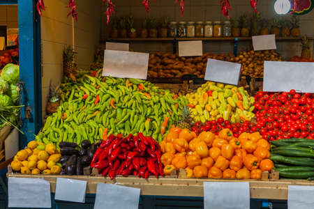 Vegetable counter on the market in Budapest (Hungary)のeditorial素材