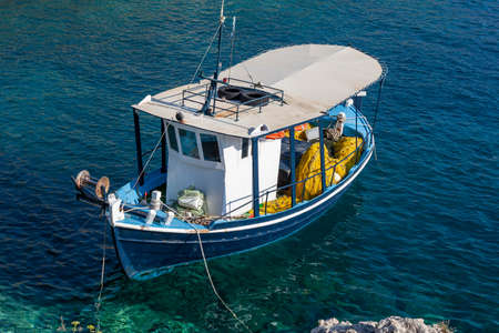 There are fishing nets on the boat