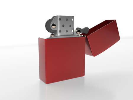 3d rendering. Classic petrol lighter isolated on white background.の写真素材