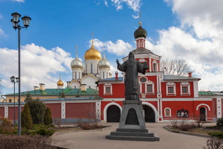 View of the Zachatievsky Monastery in the Khamovniki district in Moscow.の写真素材