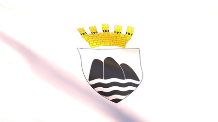 3D render - Flag of Gozo waving in the windの写真素材