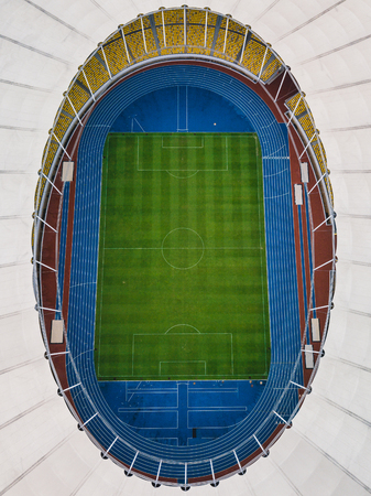 Kuala Lumpur, October 2017 : Aerial view of Bukit Jalil National Stadium, Kuala Lumpur, Malaysia from a drone.のeditorial素材