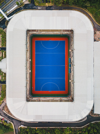 Kuala Lumpur, October 2017 : Aerial view of Bukit Jalil National Stadium, Kuala Lumpur, Malaysia from a drone.のeditorial素材