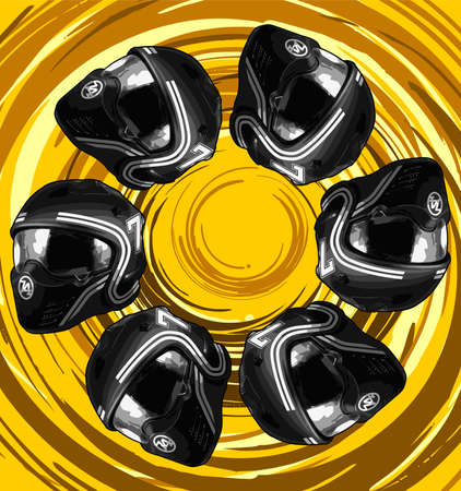 cool helmet rotate vector templateのイラスト素材