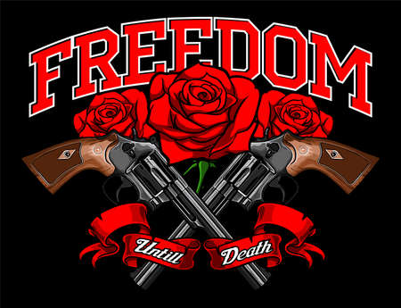 guns and rosesのイラスト素材