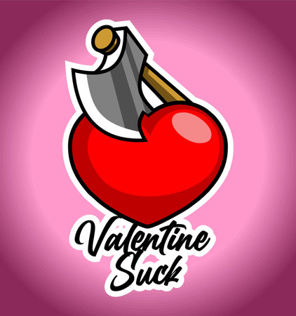 heart split with an axのイラスト素材