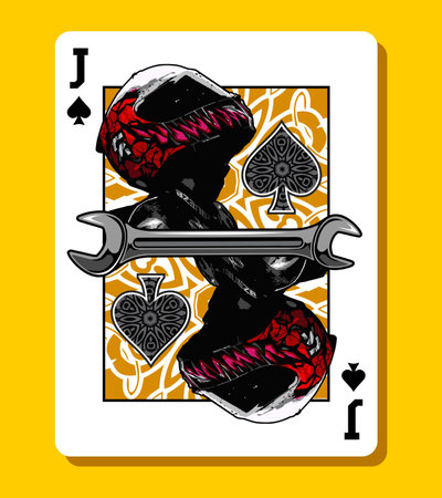 biker image poker cardのイラスト素材