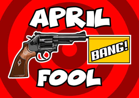 cartoon gun and red background
