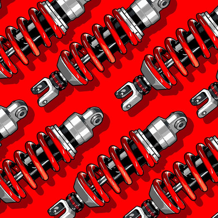 Seamless pattern with car shock absorber. Vector illustration.のイラスト素材