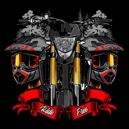 Motorcycle vector illustration for t-shirt, poster and other usesのイラスト素材