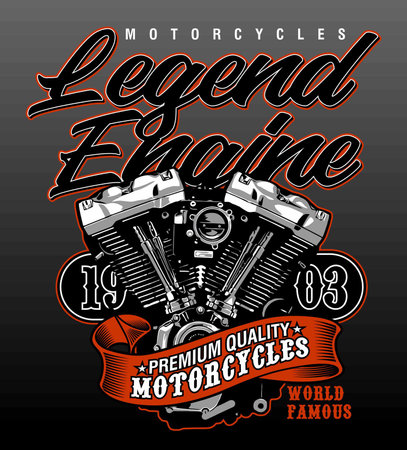 Motorcycle vintage label, t-shirt graphics, vector illustration.のイラスト素材