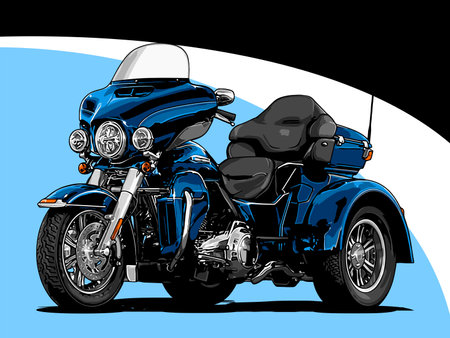 Biker custom chopper motorbike vector illustration. Vintage motorcycle.のイラスト素材