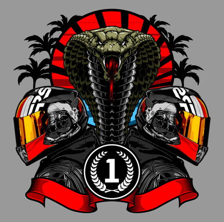 Cobra head vector illustration for t-shirt design or posterのイラスト素材