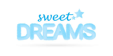Cute light blue cartoon. Sweet dreams colorful vector Illustrationのイラスト素材