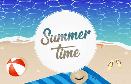 Summer time sea blue holiday vector illustrationのイラスト素材