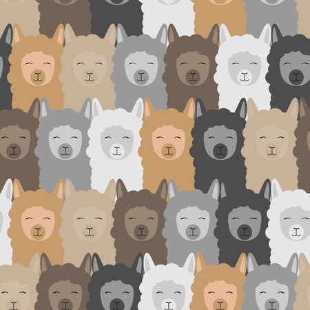 Pattern Llamas colorful alpaca Vector Illustration EPS10のイラスト素材