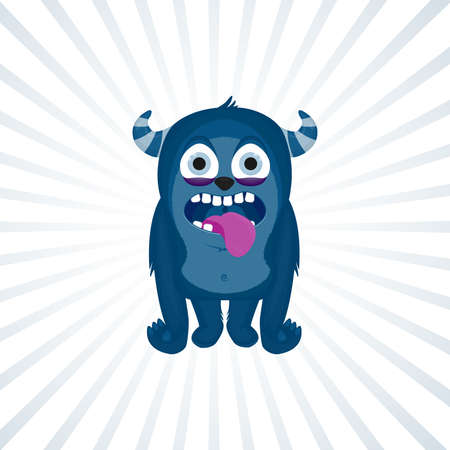 Happy cartoon monster. Vector illustration Halloween monsterのイラスト素材