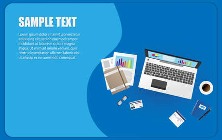 Workplace of office worker, designer. Vector backgroundのイラスト素材