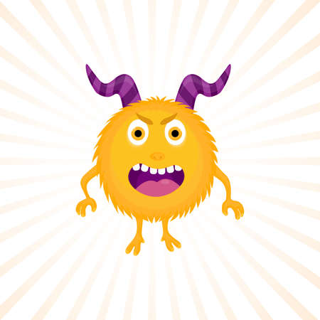 Happy cartoon monster. Vector illustration Halloween monsterのイラスト素材