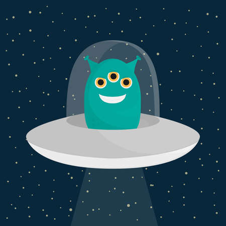 unknown flying object alien vector illustration
