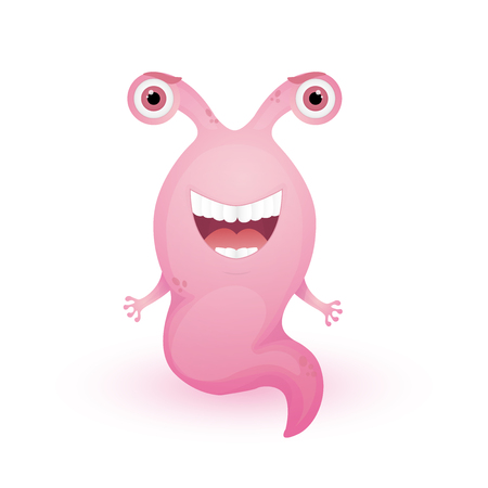 Happy cartoon monster. Vector Halloween monster. Cartoon. Characters Designのイラスト素材
