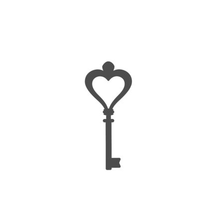 Vector vintage key icon closeup isolated on white background.のイラスト素材