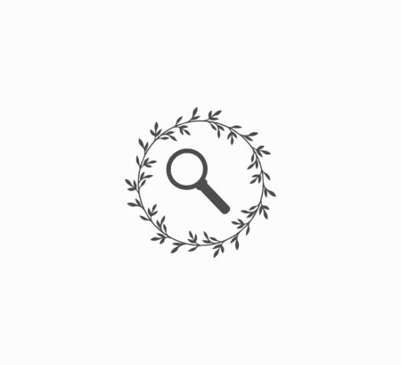 Hightlight icon for social media. Magnifier icon in wreath vector icon - stylish idea for web icons.のイラスト素材
