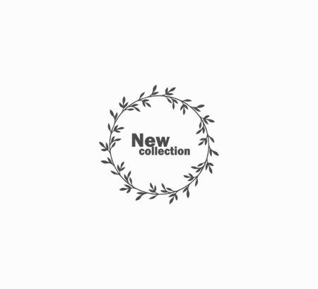 Stylish symbol for the store - shopping day. New collection in a wreath. Highlight icon for social media. Icons in a wreathのイラスト素材